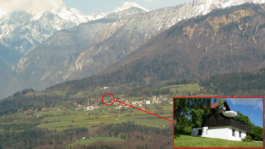 The chalet in a small hamlet in the foothills of the Slovenian Alps.